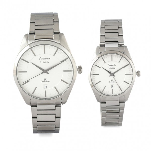 Alexandre Christie AC 8579 Silver White Couple